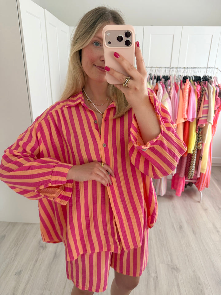 Musselinbluse Bold Stripes