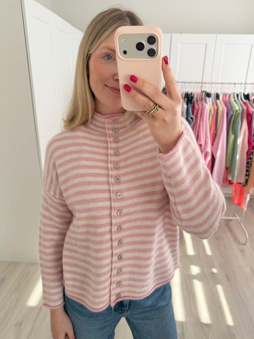 Striped Button Cardigan