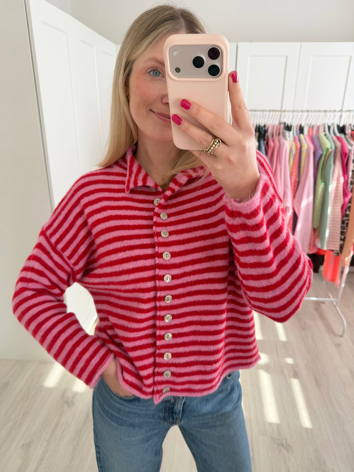 Striped Button Cardigan