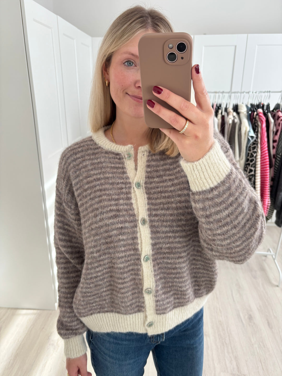 Supersoft Striped Cardigan