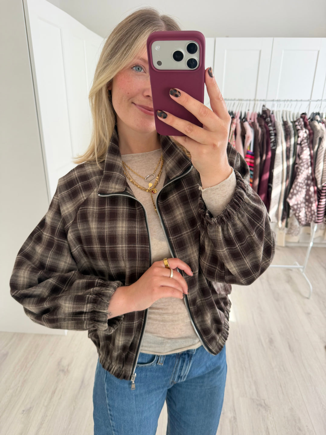 Plaid Jacke