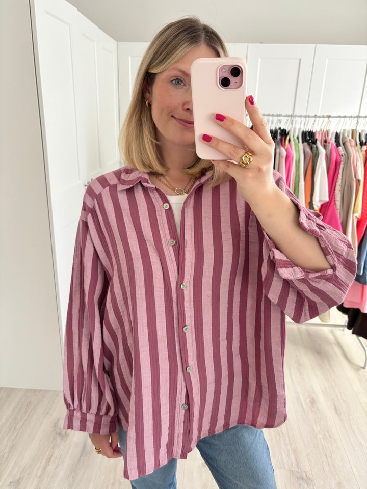 Musselinbluse Bold Stripes