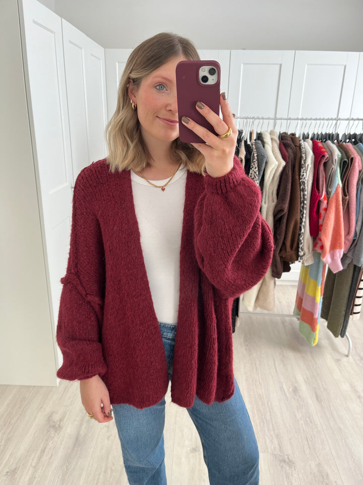 Cardigan Classic Knit - Bordeaux