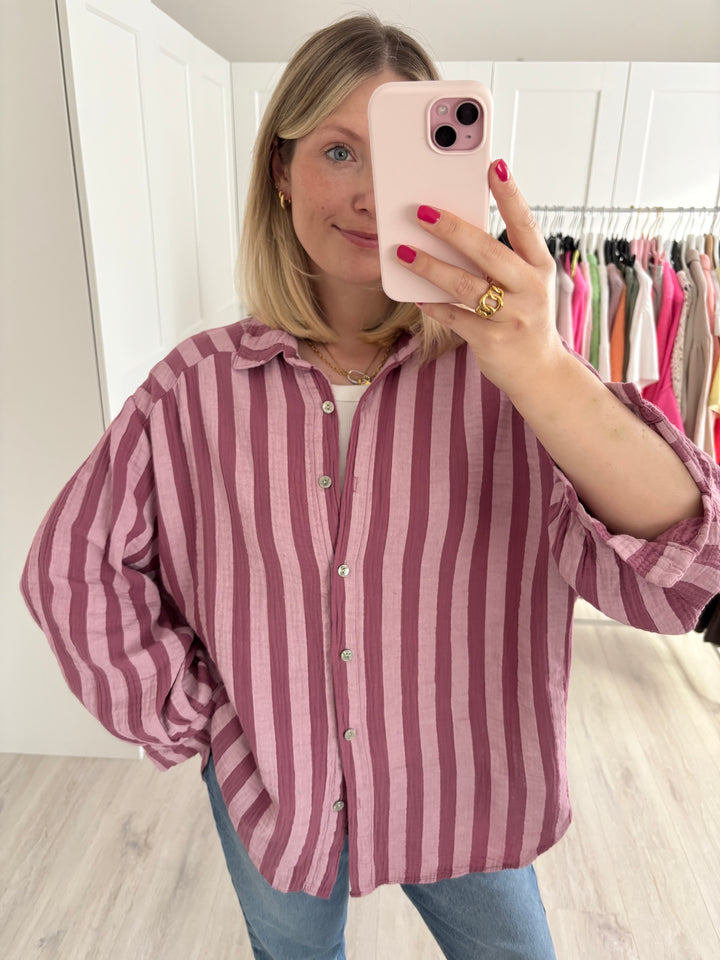 Musselinbluse Bold Stripes