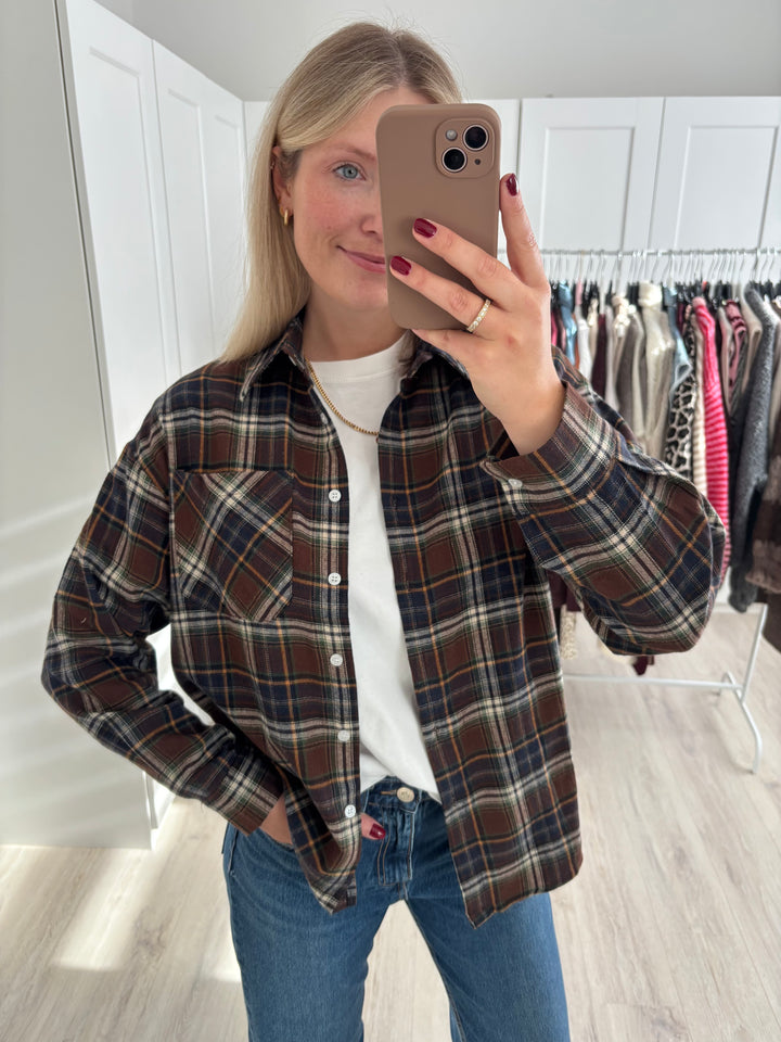 Brown Checked Overshirt