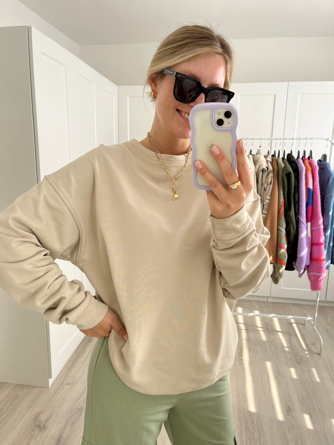 Sweater Be happy - Beige