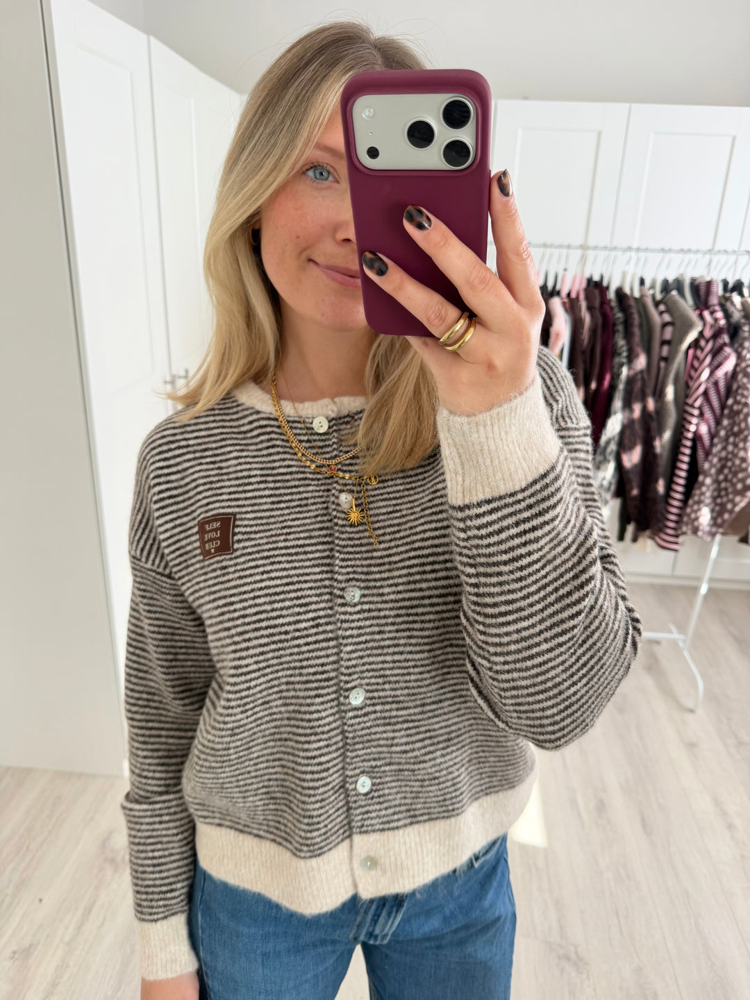 Self Love Club Striped Cardigan
