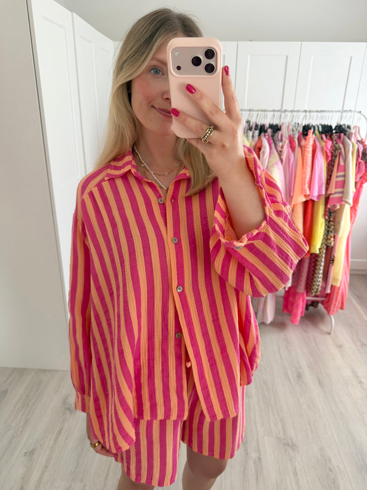 Musselinbluse Bold Stripes