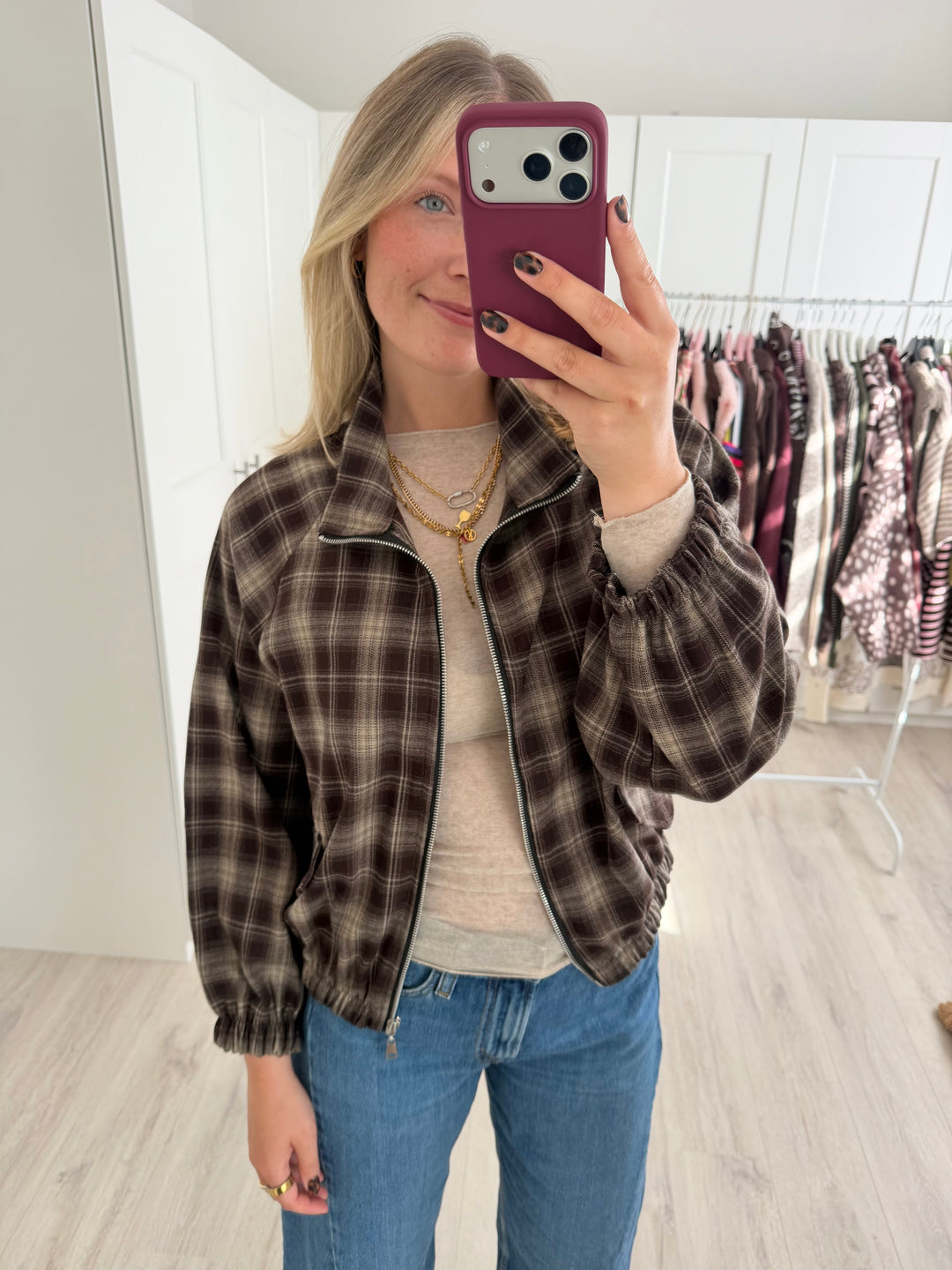 Plaid Jacke