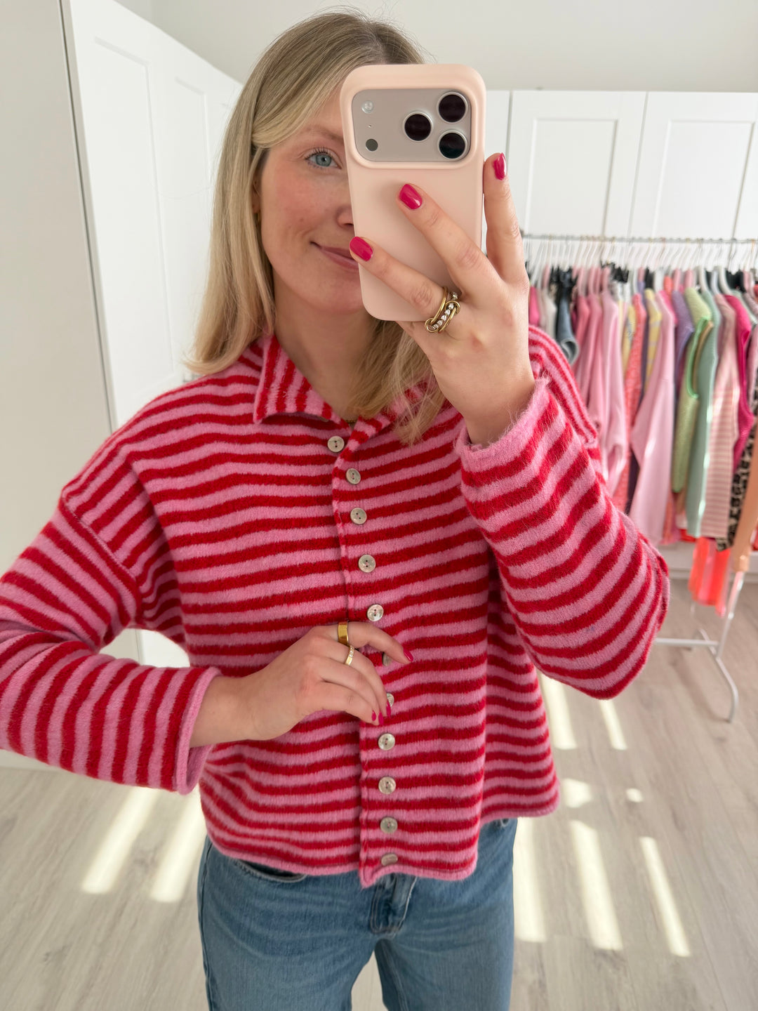 Striped Button Cardigan