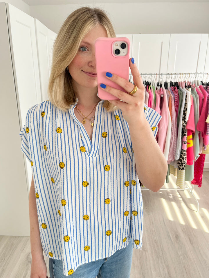 Musselinbluse Smiley