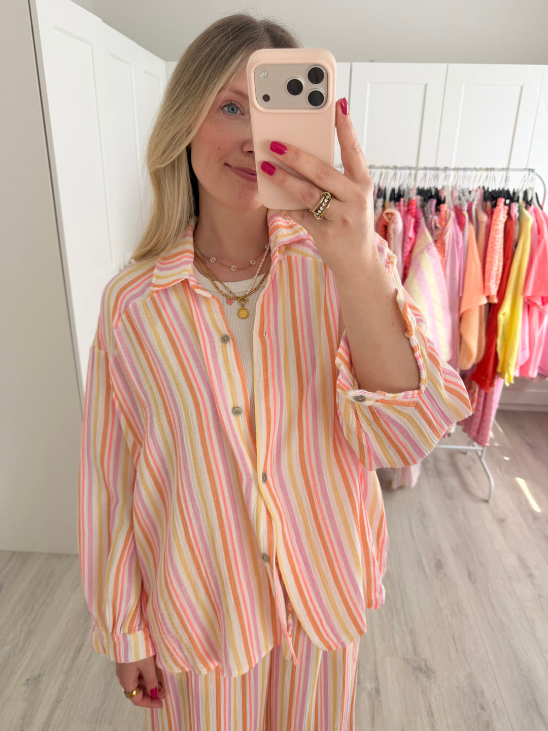 Musselinbluse Happy Stripes