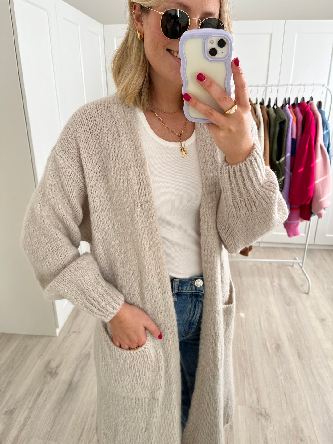 Strickmantel Knit Love - Beige