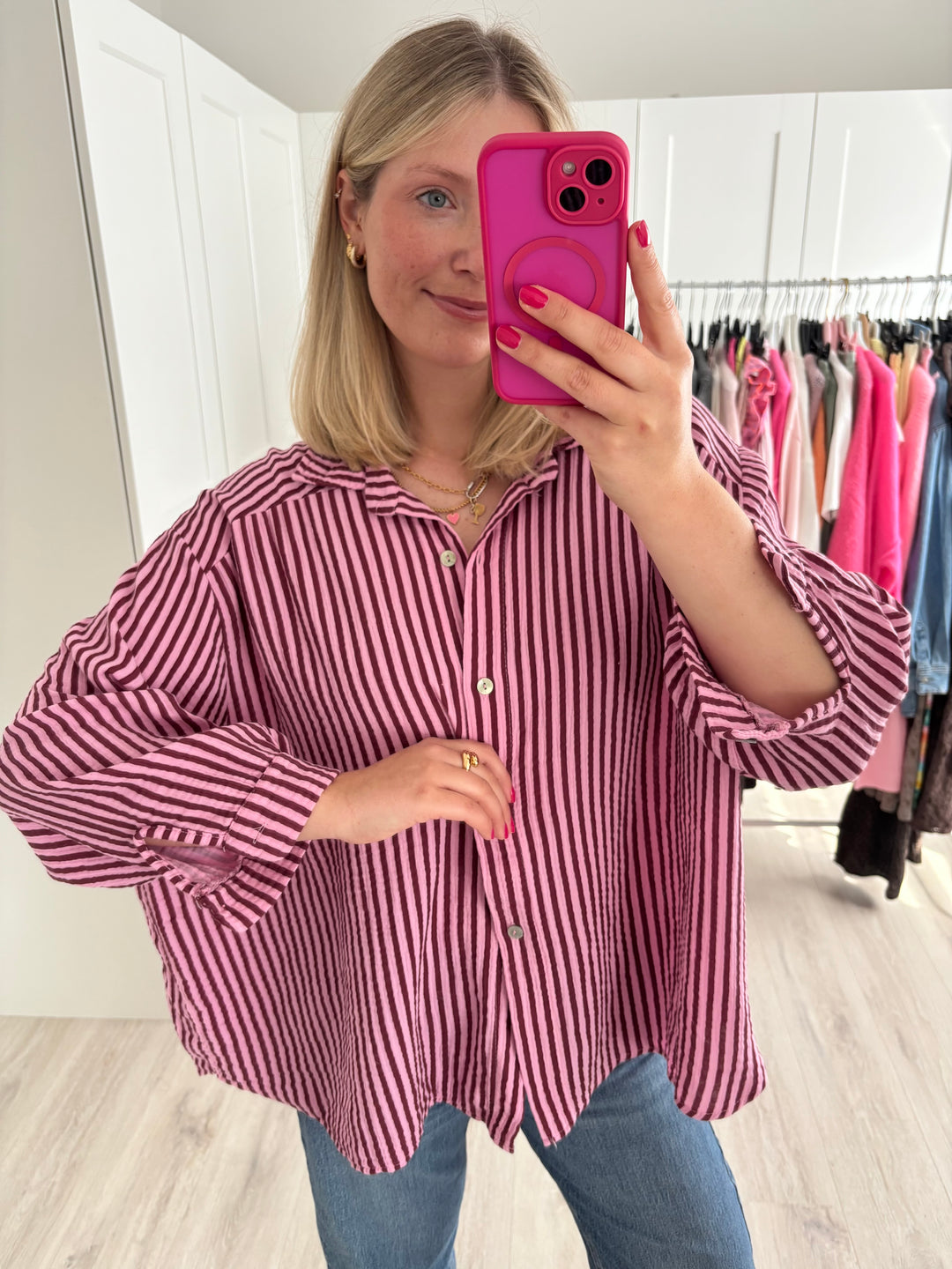 Musselinbluse Happy Stripes