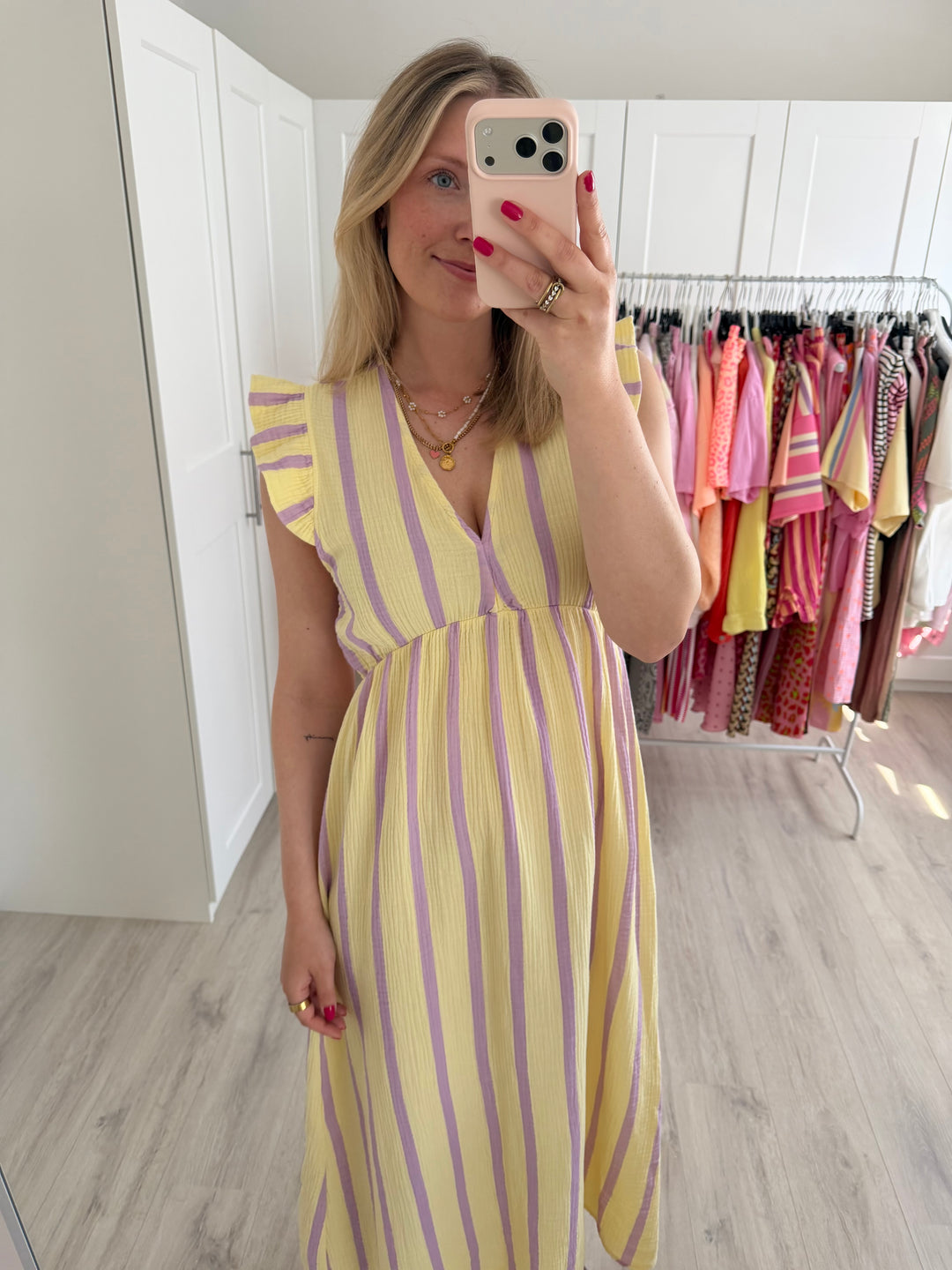 Bold Stripes Musselinkleid
