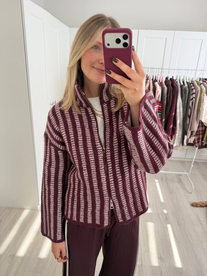 Knit Zipper Cardigan
