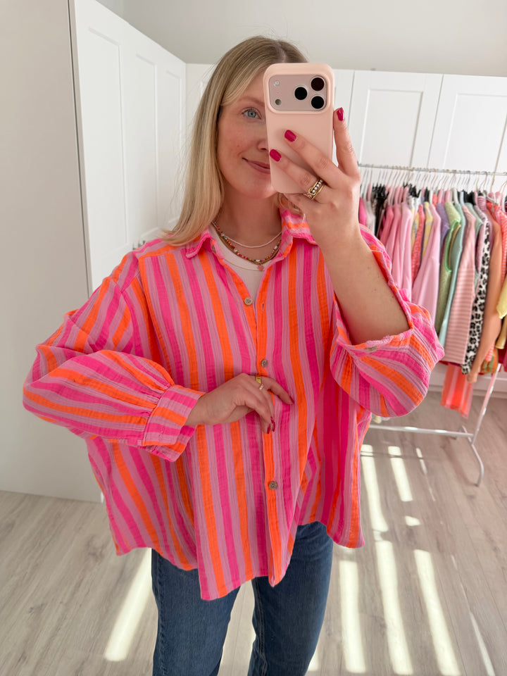 Musselinbluse Bold Stripes