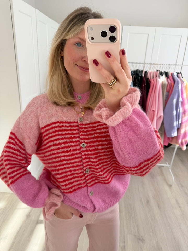 Ruffle Stripes Cardigan