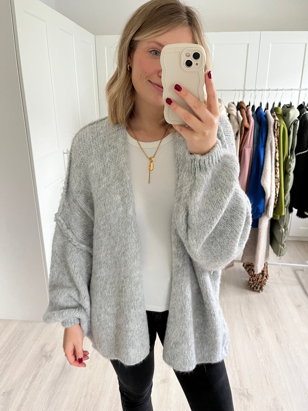 Cardigan Classic Knit - Grau