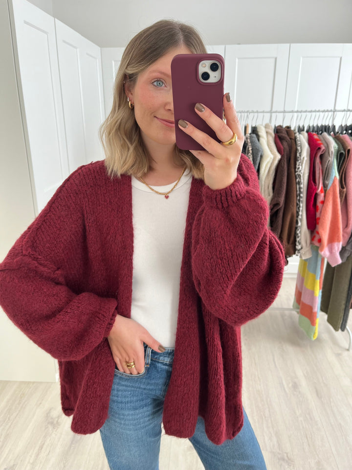 Cardigan Classic Knit - Bordeaux