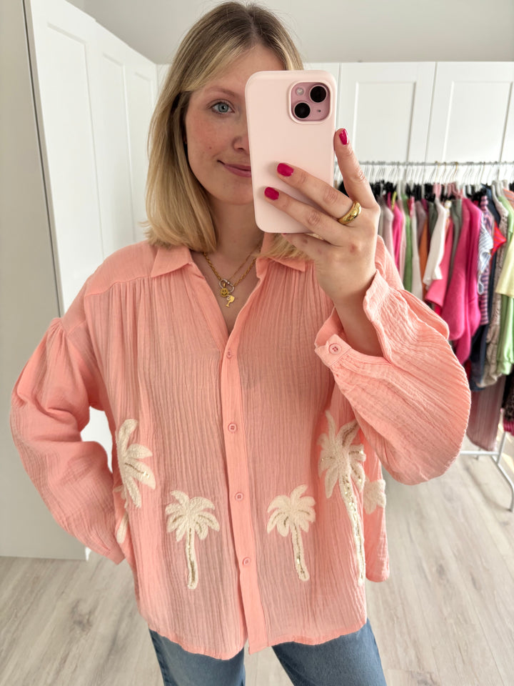 Musselinbluse Palm Tree