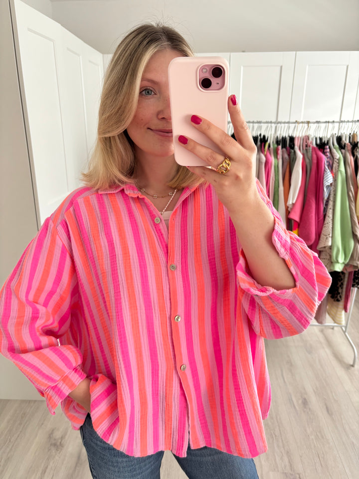 Musselinbluse Bold Stripes