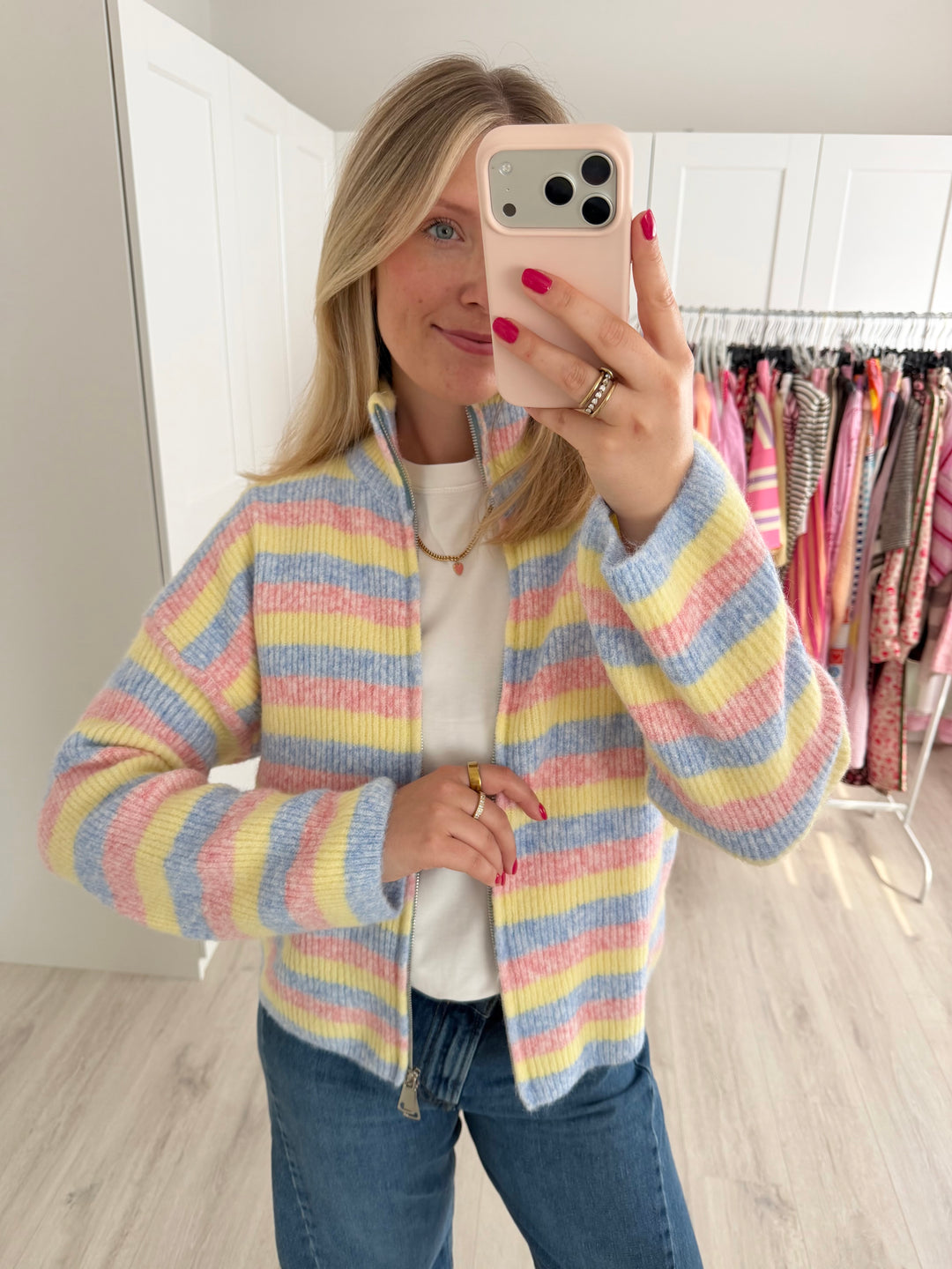 Rainbow Zipper Cardigan