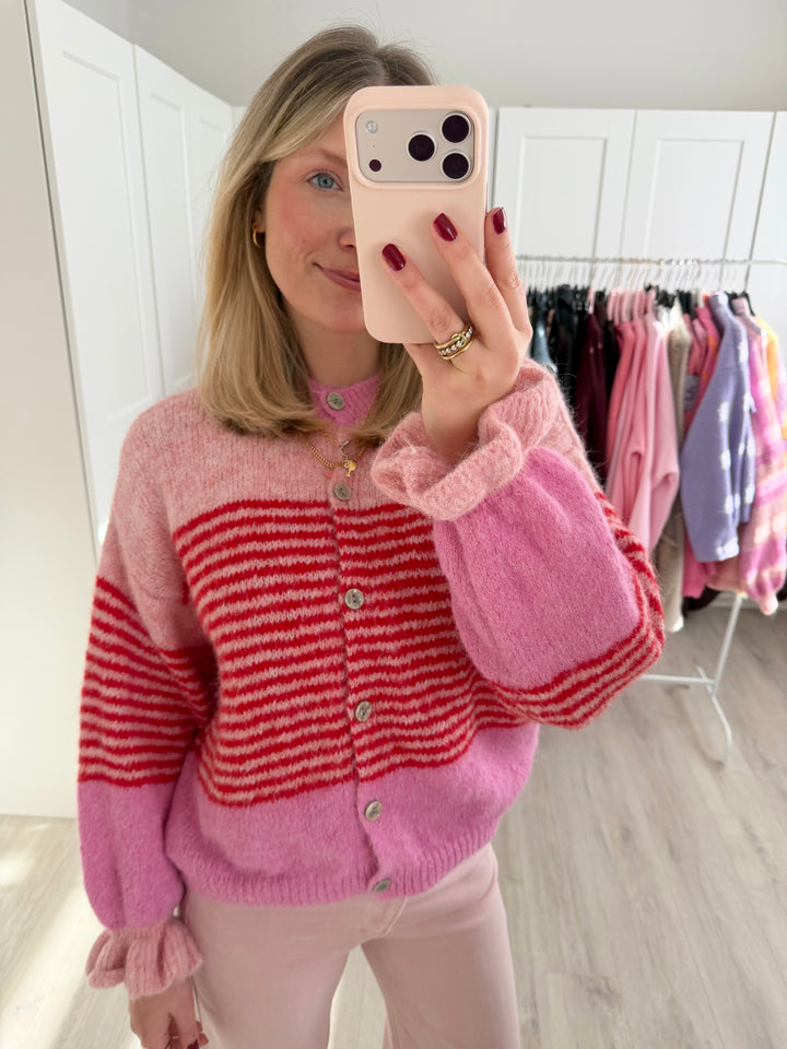 Ruffle Stripes Cardigan