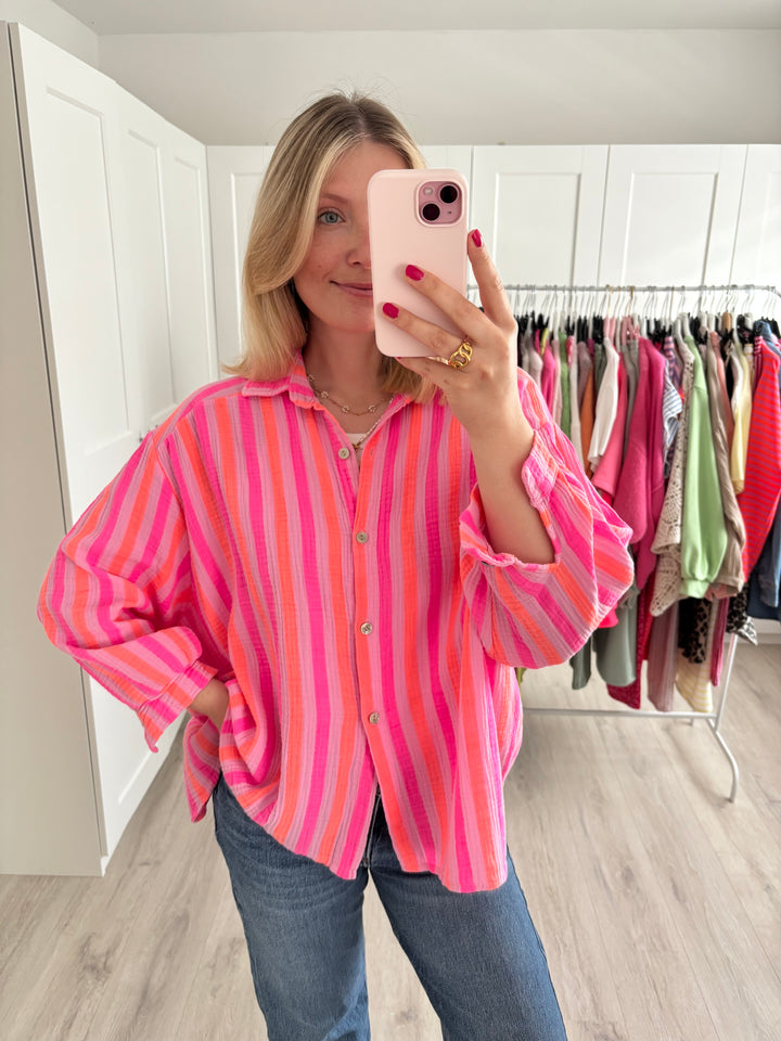 Musselinbluse Bold Stripes