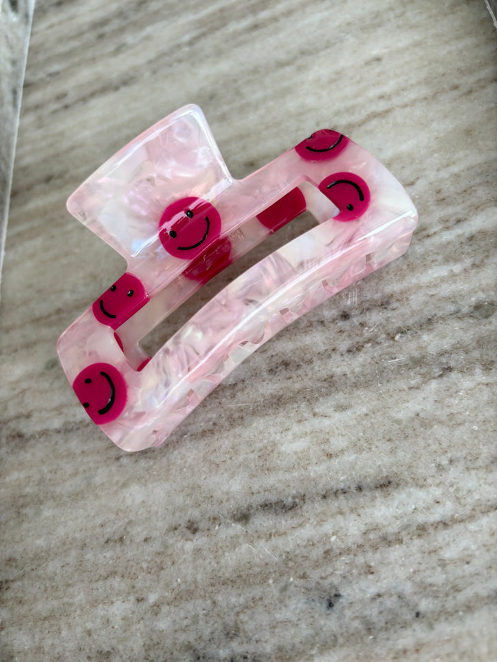 Haarklammer Happy -Rosa