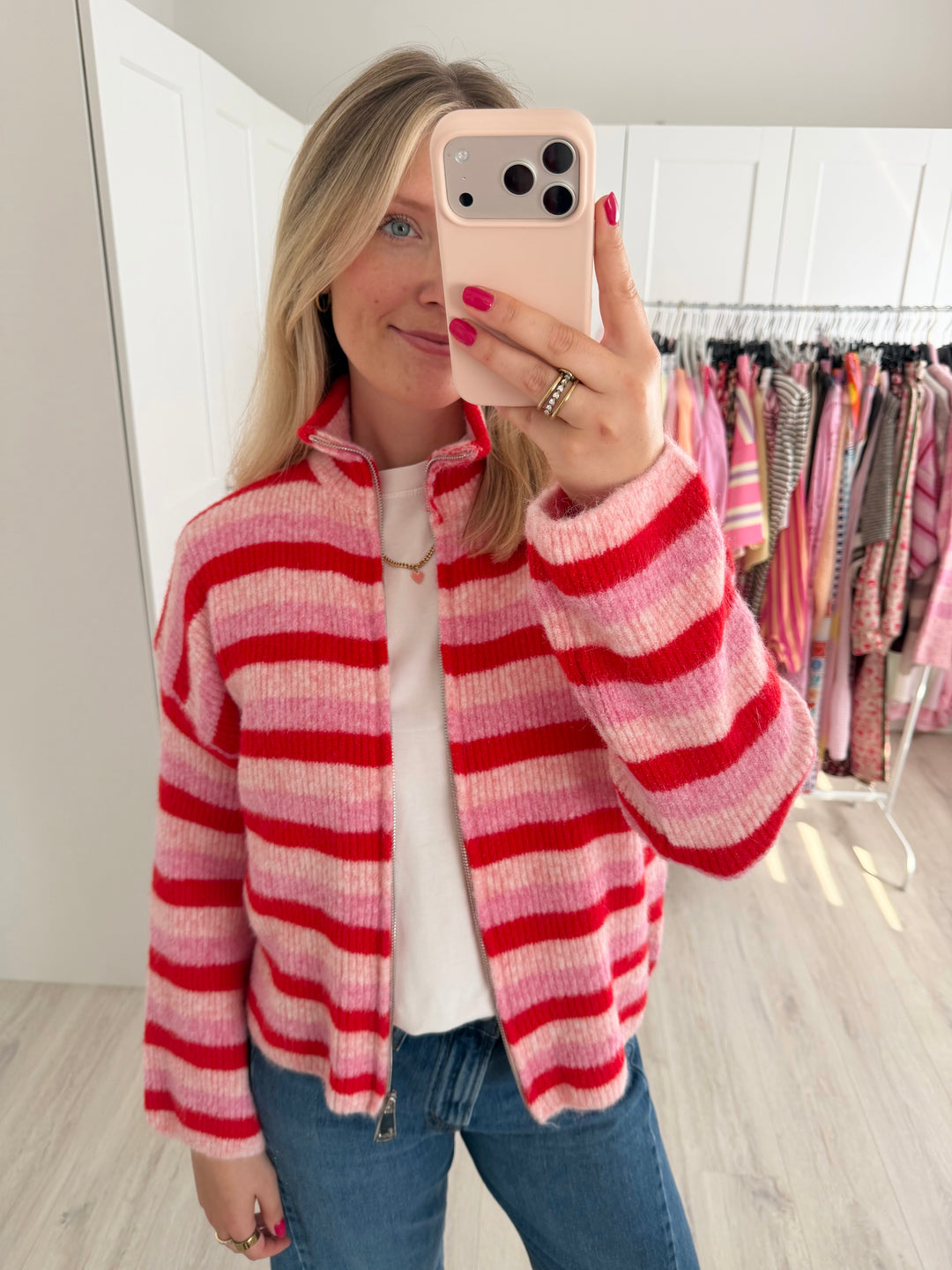 Rainbow Zipper Cardigan