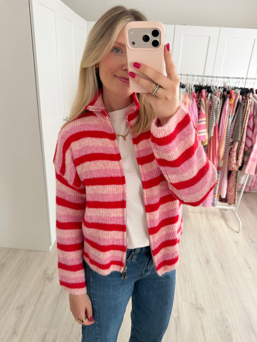 Rainbow Zipper Cardigan