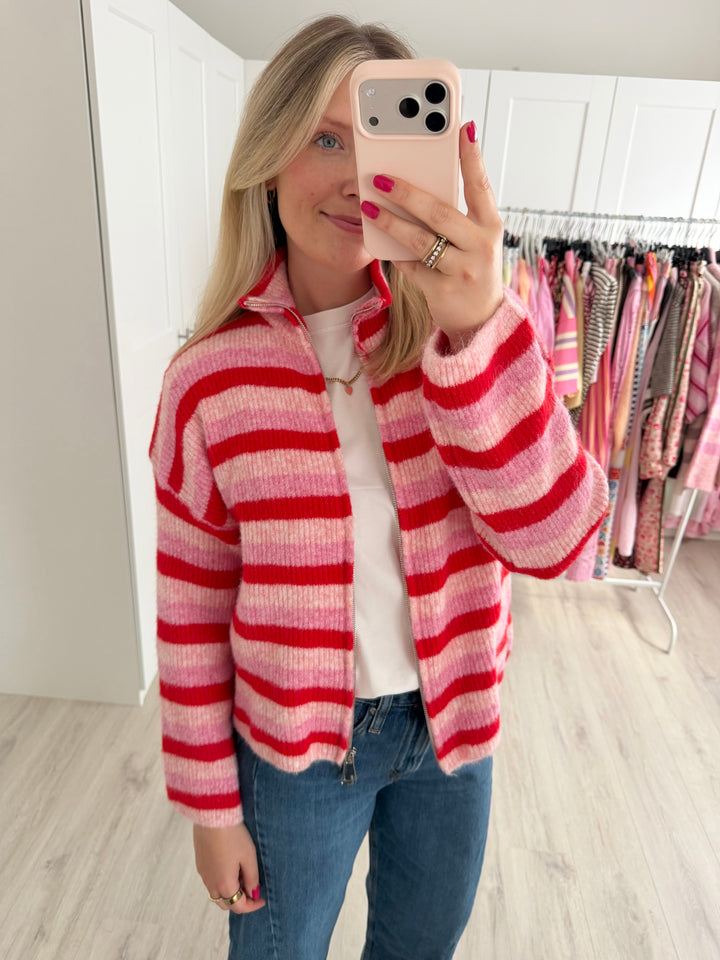 Rainbow Zipper Cardigan