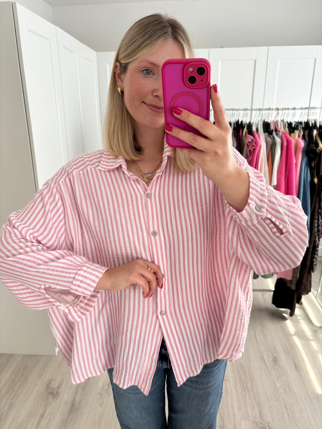 Musselinbluse Happy Stripes