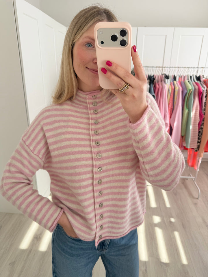 Striped Button Cardigan