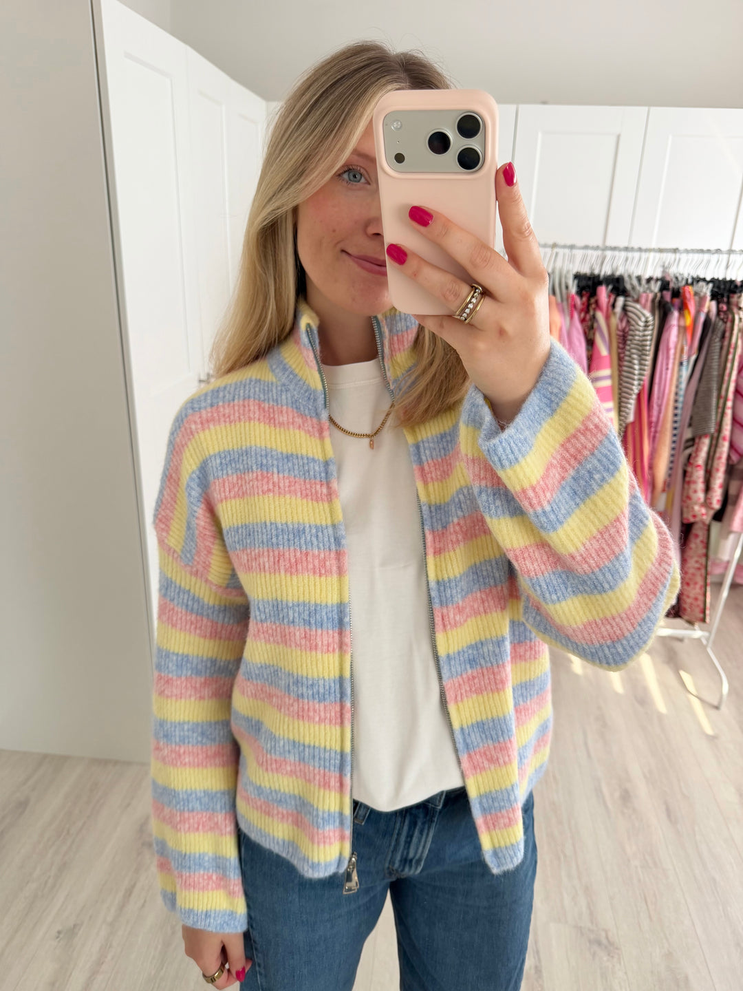 Rainbow Zipper Cardigan