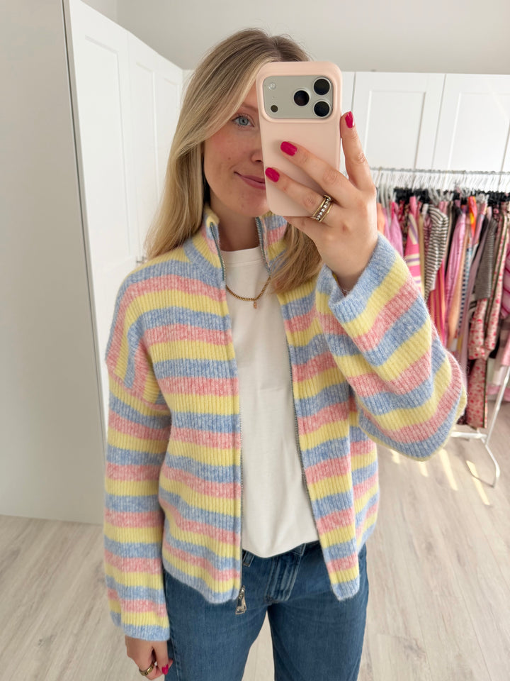 Rainbow Zipper Cardigan