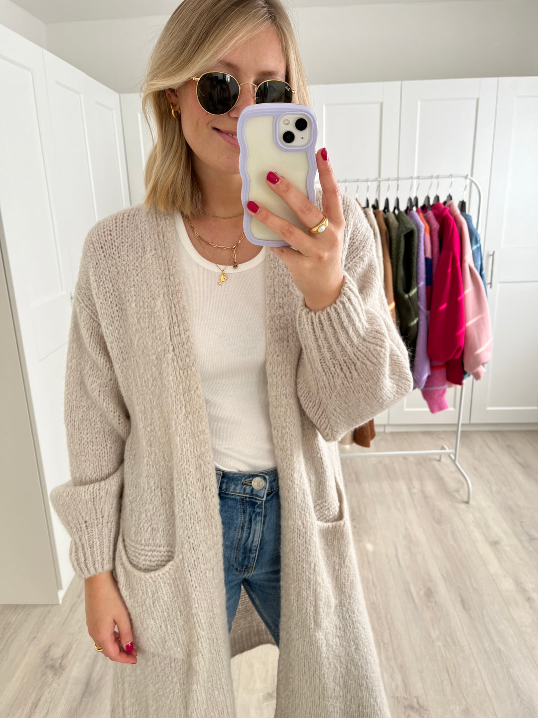 Strickmantel Knit Love - Beige