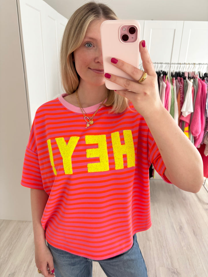 Sweater Hey! (gestreift)