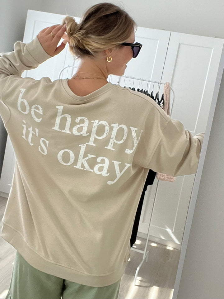 Sweater Be happy - Beige