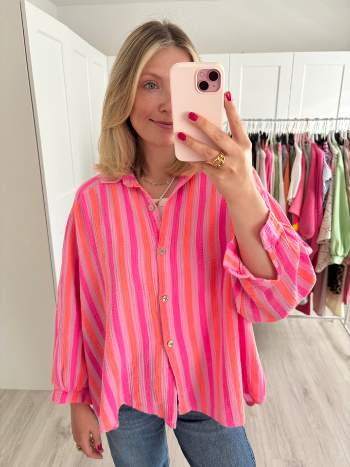 Musselinbluse Bold Stripes