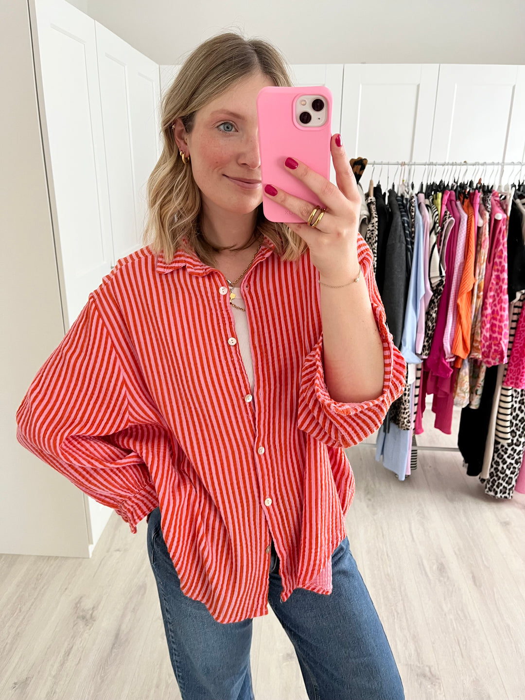 Musselinbluse Happy Stripes