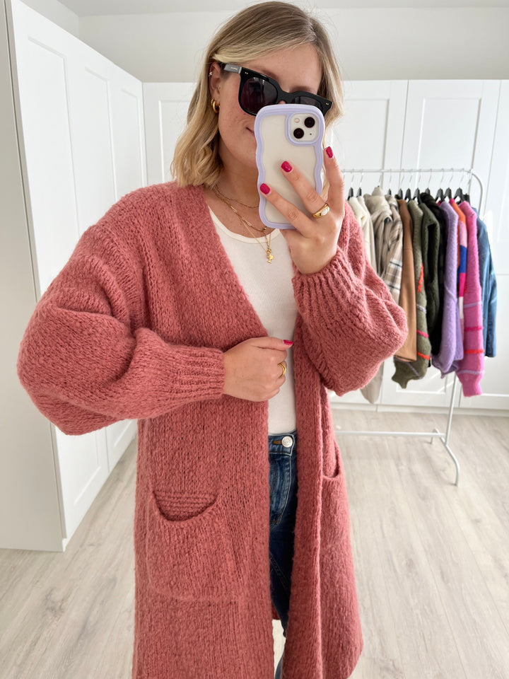 Strickmantel Knit Love - Berry
