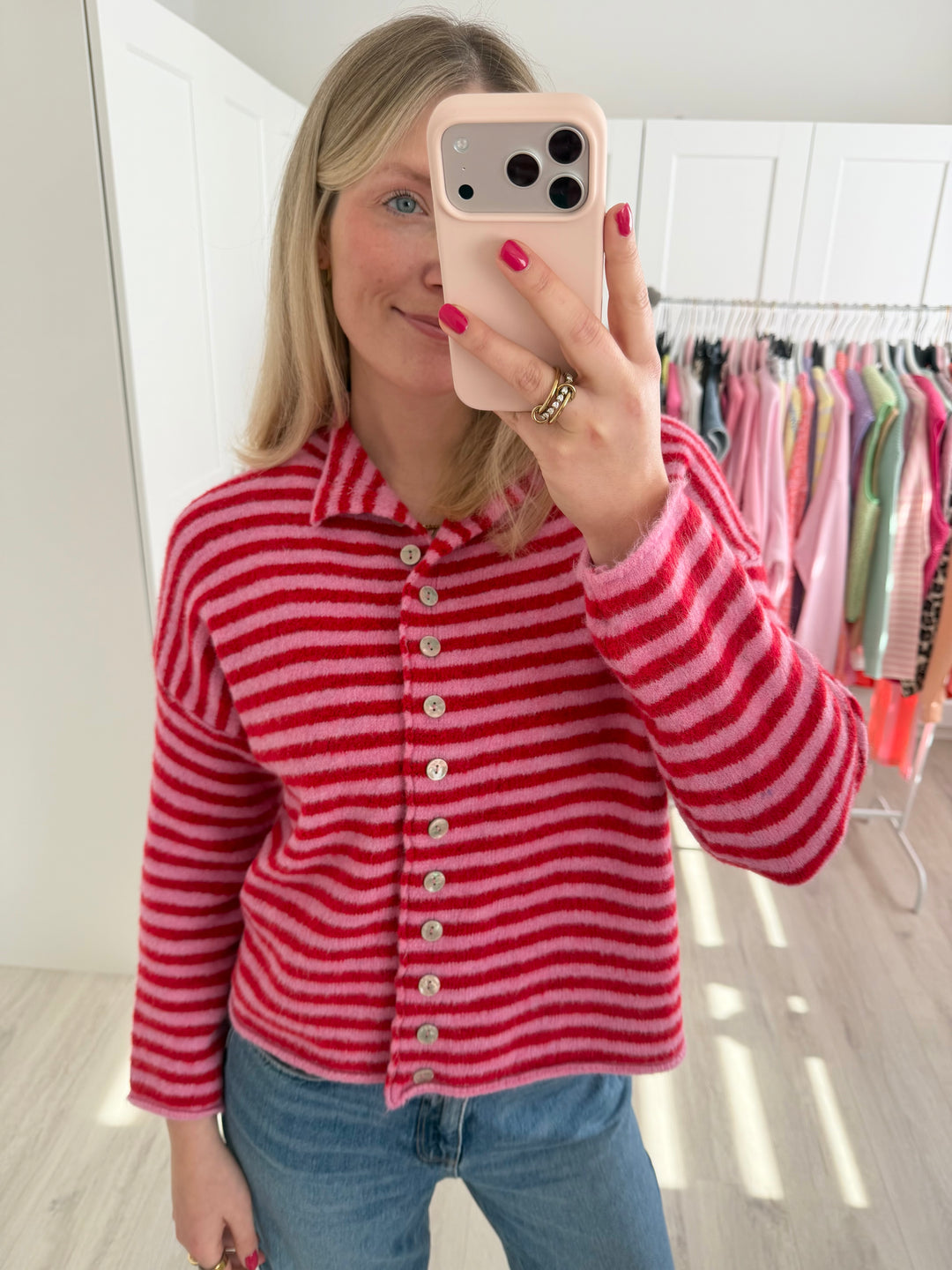 Striped Button Cardigan
