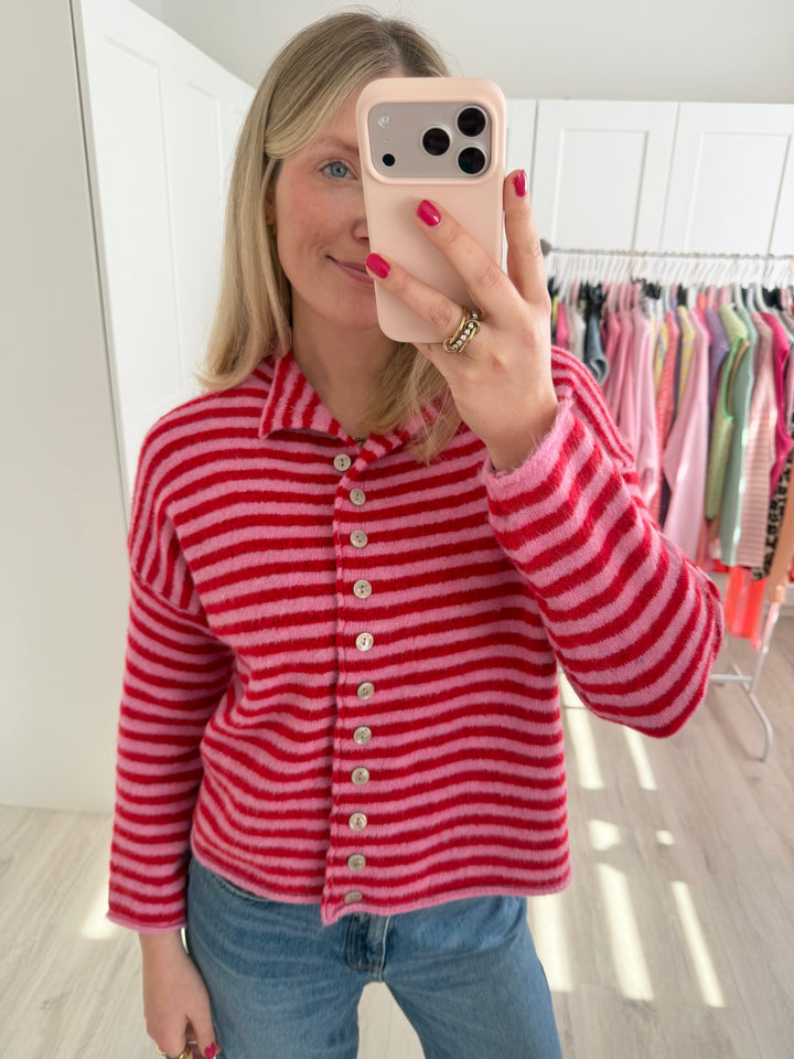 Striped Button Cardigan