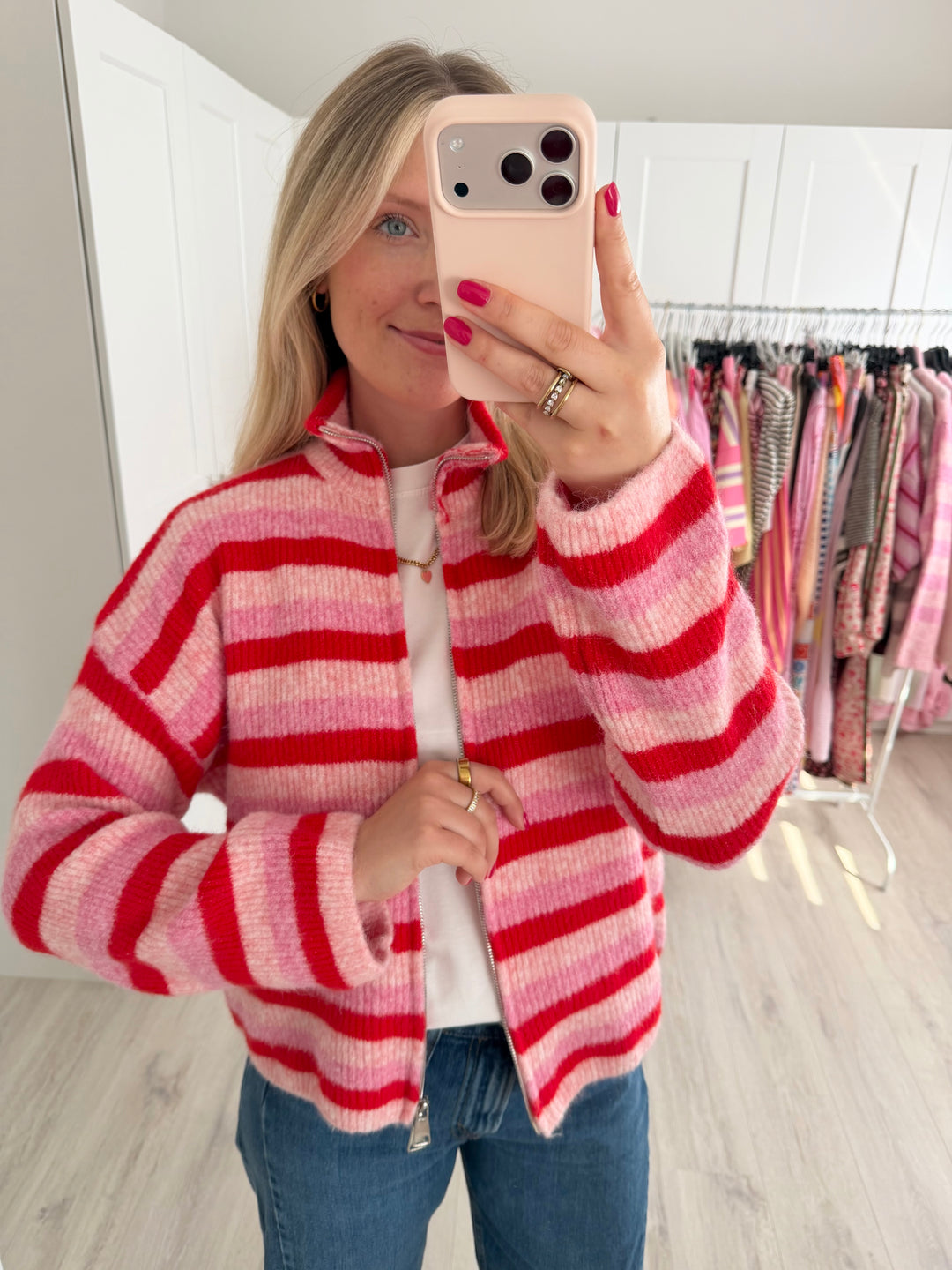 Rainbow Zipper Cardigan