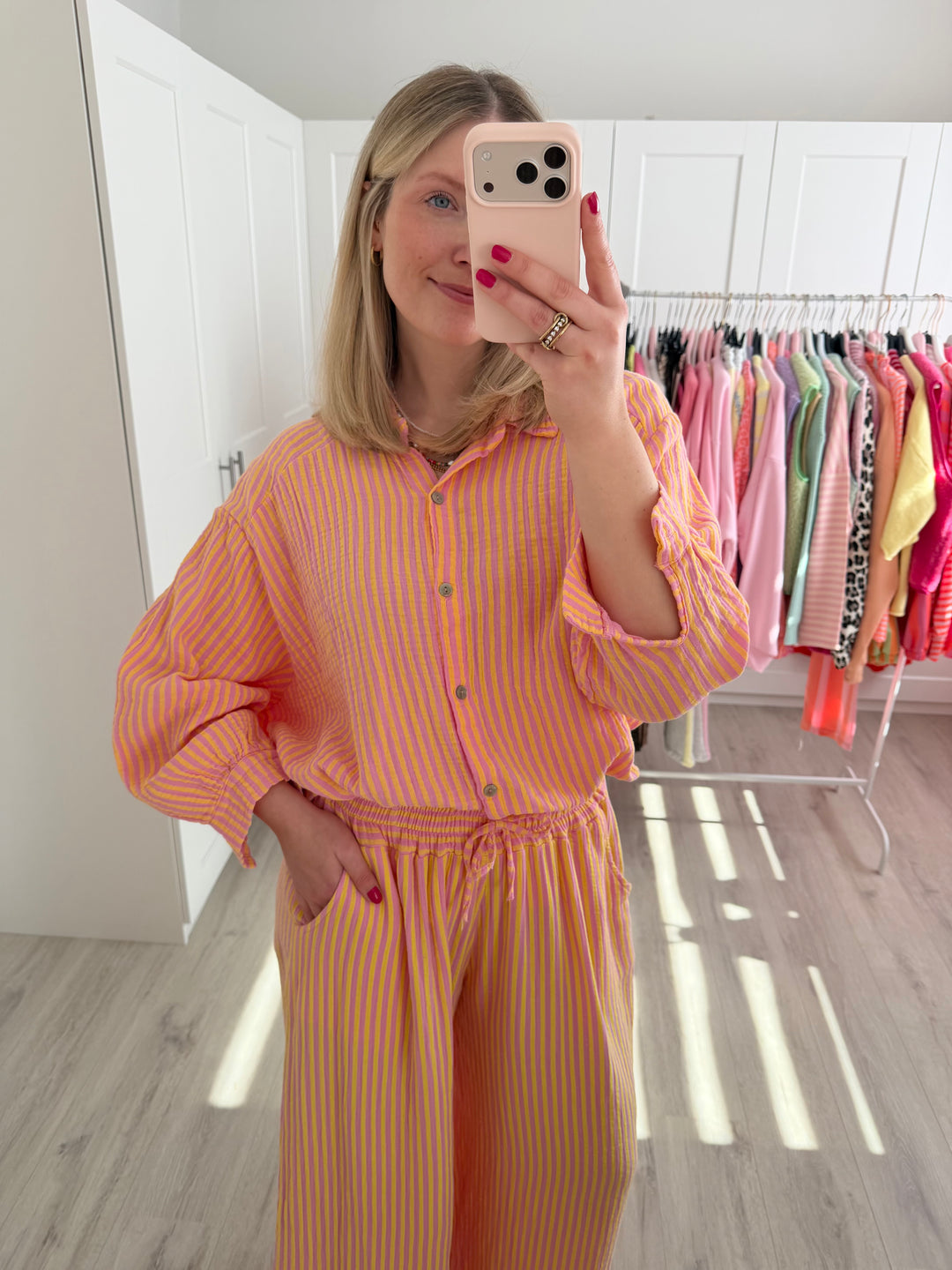 Musselinbluse Happy Stripes