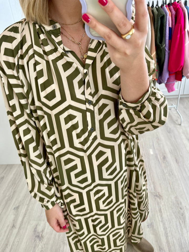 Blusenkleid Ornaments - Khaki