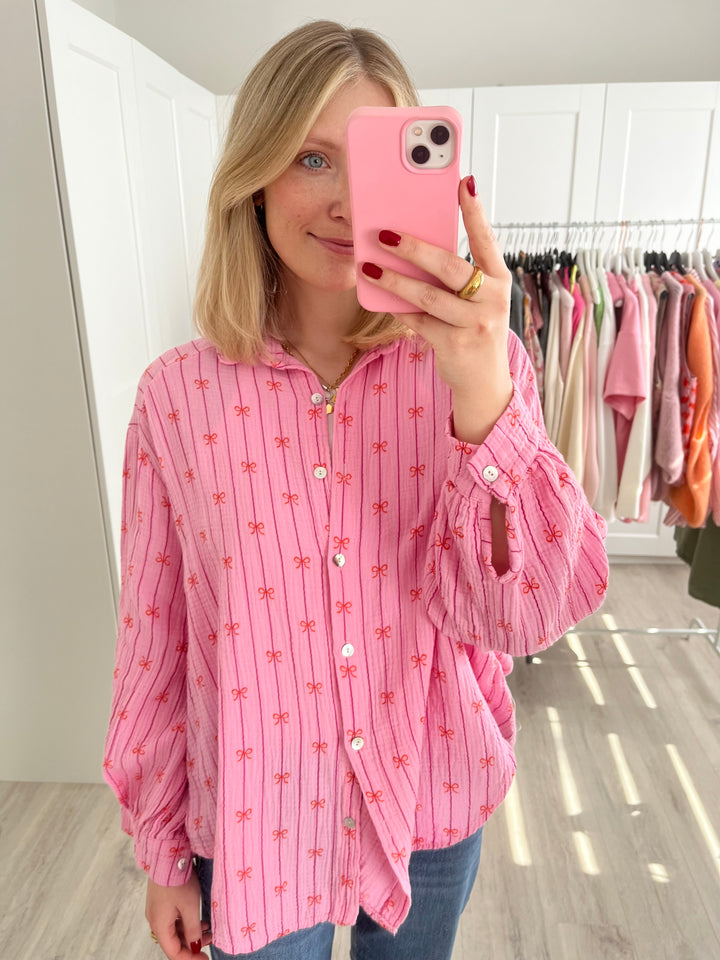 Musselinbluse Cute Bows