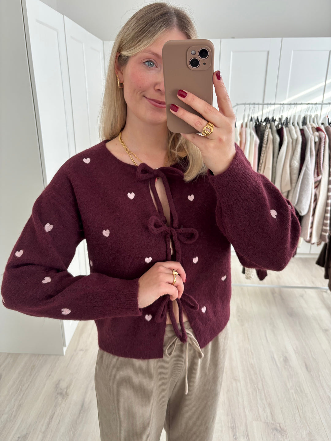 Bow Cardigan Hearts